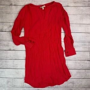 Banana Republic Red Long Sleeve Dress